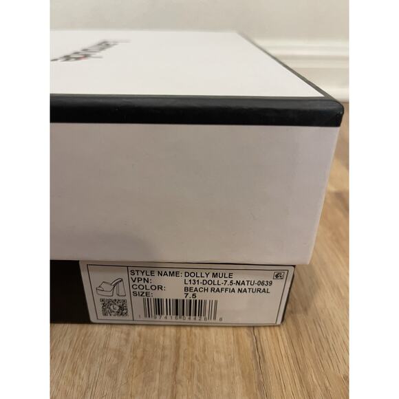 NEW With Box LARROUDE Dolly Slip On Platform High Heel Size 7.5 Raffia Natural - Picture 8 of 8